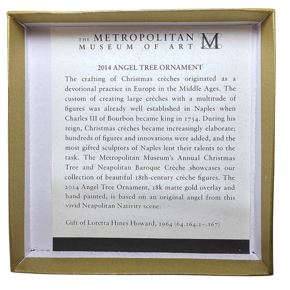 NEW Metropolitan Museum of Art THE MET 2014 Angel Tree Handmade Ornament Boxed - Picture 5 of 11